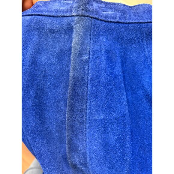 Phoenix Suede Leather Skirt Womens Size 00 Blue Straight Above Knee Vintage - Picture 6 of 6